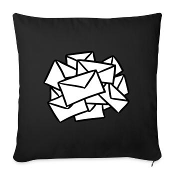 Letters postman letters letter mail post messages - Sofa pillowcase 17,3'' x 17,3'' (45 x 45 cm) - black - Front