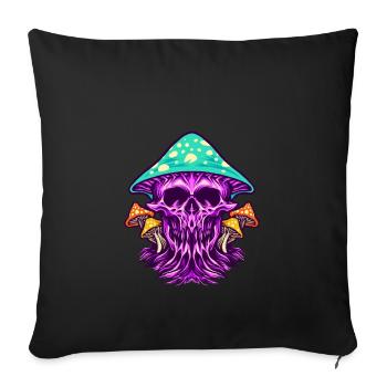 Zombie Scary Colorful Skull Mushrooms - Sofa pillowcase 17,3'' x 17,3'' (45 x 45 cm) - black - Front