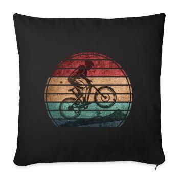 Vintage Mountain Bike Cyclist Gift - Sofa pillowcase 17,3'' x 17,3'' (45 x 45 cm) - black - Front