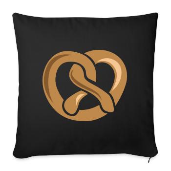 Pretzel Baker Food Bakery Illustration Graphic - Sofa pillowcase 17,3'' x 17,3'' (45 x 45 cm) - black - Front