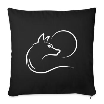 Wolf bei Vollmond - Sofakissenbezug 45 x 45 cm - Schwarz - Vorne
