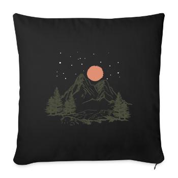 Berg Natur Zelten Camping sterne wald Geschenk - Sofakissenbezug 45 x 45 cm - Schwarz - Vorne