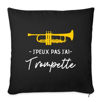 Trompette - Housse de coussin décorative 45 x 45 cm - noir - Devant
