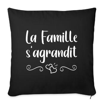 La famille s'agrandit - Housse de coussin décorative 45 x 45 cm - noir - Devant