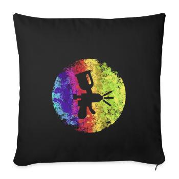 Peintres automobiles - Housse de coussin décorative 45 x 45 cm - noir - Devant
