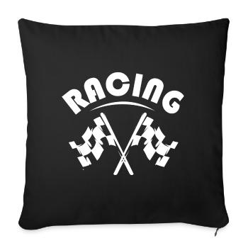 racing team symbol cars formula flag icon Logo - Sofakissenbezug 45 x 45 cm - Schwarz - Vorne
