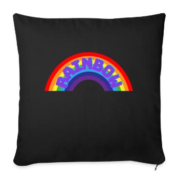 Regenbogen - Sofakissenbezug 45 x 45 cm - Schwarz - Vorne
