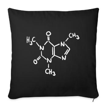 Caféine Craie Molécule - Housse de coussin décorative 45 x 45 cm - noir - Devant
