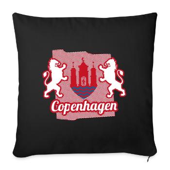 Coat of arms of Copenhagen - Sofa pillowcase 17,3'' x 17,3'' (45 x 45 cm) - black - Front
