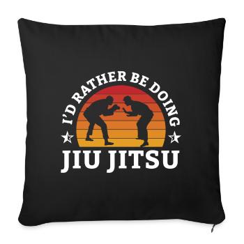 Jiu Jitsu BJJ Jiu-Jitsu Brésilien Rétro Cadeau - Housse de coussin décorative 45 x 45 cm - noir - Devant