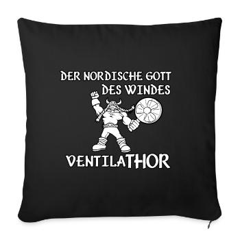 VentilaThor - Sofakissenbezug 45 x 45 cm - Schwarz - Vorne