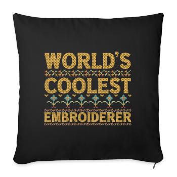 Embroidery Cross Stitch Embroidery Gift - Sofa pillowcase 17,3'' x 17,3'' (45 x 45 cm) - black - Front