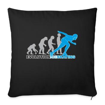 Evolution patinage sur glace, patinage sur glace, patinage sur glace - Housse de coussin décorative 45 x 45 cm - noir - Devant