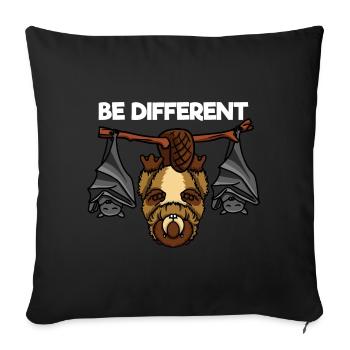 Be Different Biber und Fledermäuse - Sofakissenbezug 45 x 45 cm - Schwarz - Vorne
