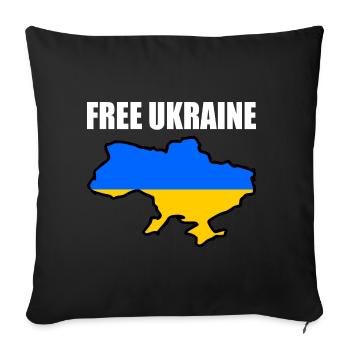 Free ukraine - Sofa pillowcase 17,3'' x 17,3'' (45 x 45 cm) - black - Front