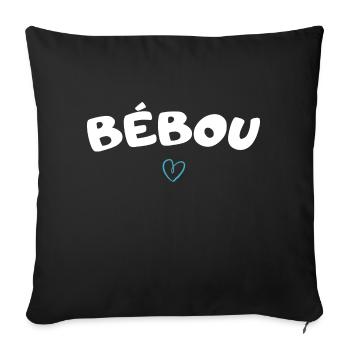 cadeau fete des peres pour bébou - Housse de coussin décorative 45 x 45 cm - noir - Devant