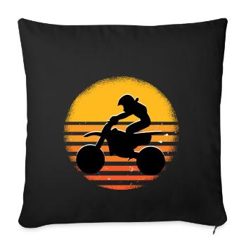 Motorcross - Sofa pillowcase 17,3'' x 17,3'' (45 x 45 cm) - black - Front