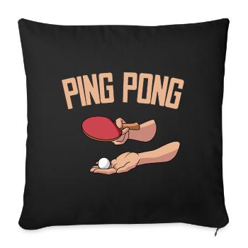 Servir Table Tennis Ball Joueur de Tennis de Table Ping - Housse de coussin décorative 45 x 45 cm - noir - Devant