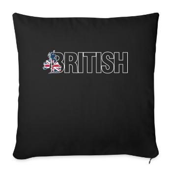 british isles - Sofa pillowcase 17,3'' x 17,3'' (45 x 45 cm) - black - Front