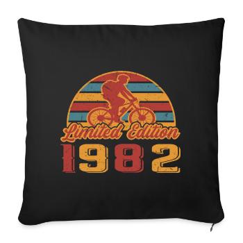 Bicycle Cyclist Mountain Bike Birthday 1982 - Sofa pillowcase 17,3'' x 17,3'' (45 x 45 cm) - black - Front