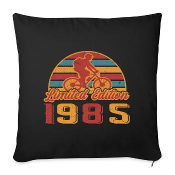 Bicycle Cyclist Bike Birthday Year of construction 1985 - Sofa pillowcase 17,3'' x 17,3'' (45 x 45 cm) - black - Front