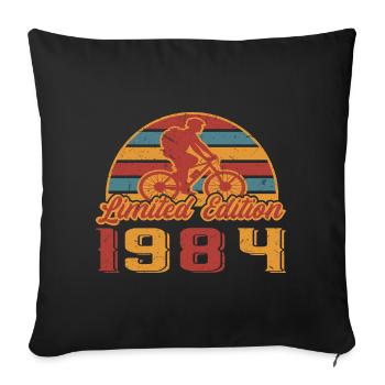 Cyclist Cyclist Mountain bike birthday 1984 - Sofa pillowcase 17,3'' x 17,3'' (45 x 45 cm) - black - Front