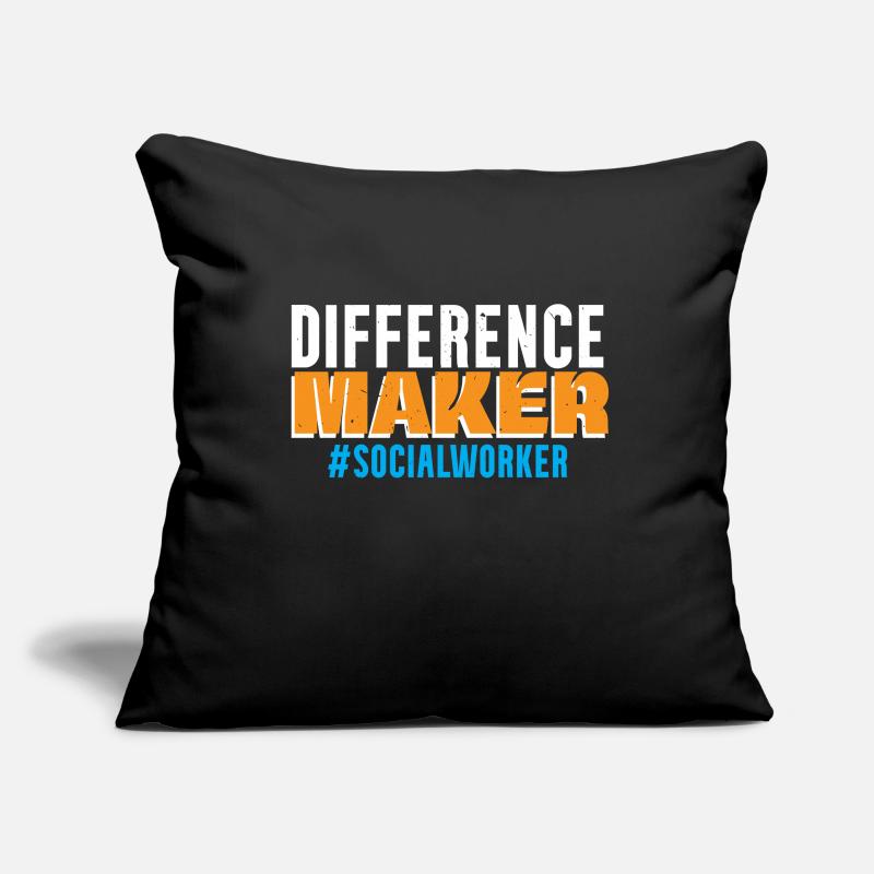Difference Maker Social Worker Job Social Well-being Sofa pillowcase 17,3'' x 17,3'' (45 x 45 cm)