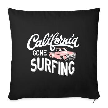 California Gone surfing - Sofa pillowcase 17,3'' x 17,3'' (45 x 45 cm) - black - Front