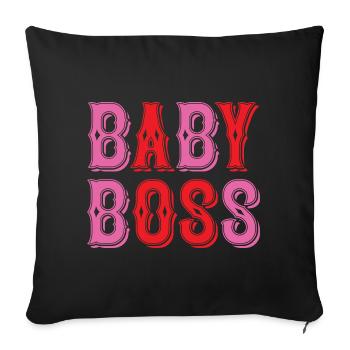 Lettrage pour bébé au design ludique - Housse de coussin décorative 45 x 45 cm - noir - Devant