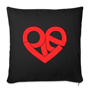 Love in the heart - Sofa pillowcase 17,3'' x 17,3'' (45 x 45 cm) - black - Front