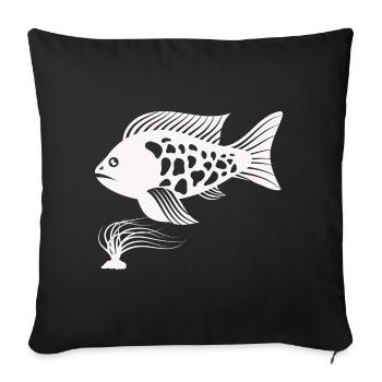 Fish Aquarium Marine Life Climate Environmental Protection - Sofa pillowcase 17,3'' x 17,3'' (45 x 45 cm) - black - Front