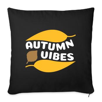 Autumn vibes (curved leaves) - Sofa pillowcase 17,3'' x 17,3'' (45 x 45 cm) - black - Front