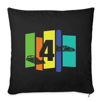 Enfant de quatre ans - Housse de coussin décorative 45 x 45 cm - noir - Devant