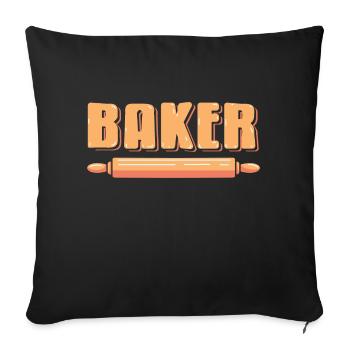 Génial Baker Rolling Pin T-Shirt Conception de cuisson - Housse de coussin décorative 45 x 45 cm - noir - Devant