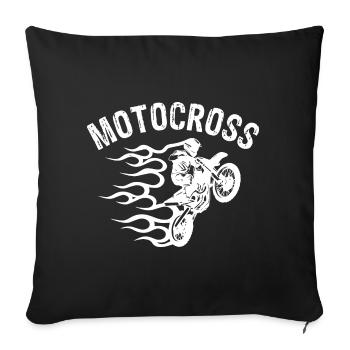 Motocross Dirtbike Dirt Bike Cross Rider Braap - Sofa pillowcase 17,3'' x 17,3'' (45 x 45 cm) - black - Front