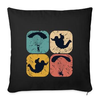 Paragliding - Sofa pillowcase 17,3'' x 17,3'' (45 x 45 cm) - black - Front