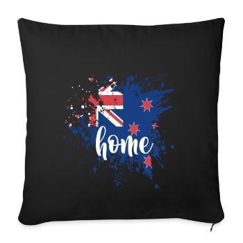 New Zealand home - Sofa pillowcase 17,3'' x 17,3'' (45 x 45 cm) - black - Front