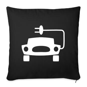 Voitures électriques - Housse de coussin décorative 45 x 45 cm - noir - Devant