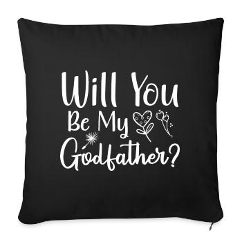 Aimerais-tu être mon parrain - Housse de coussin décorative 45 x 45 cm - noir - Devant