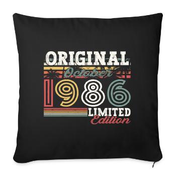 Original October 1986 36th Birthday Gift Cool - Sofa pillowcase 17,3'' x 17,3'' (45 x 45 cm) - black - Front