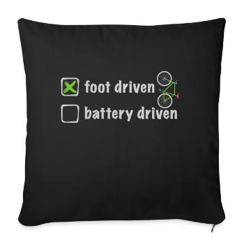 Cycling, but without battery - real footwork - Sofa pillowcase 17,3'' x 17,3'' (45 x 45 cm) - black - Front