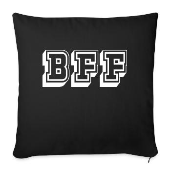 BFF Tshirt white - Sofakissenbezug 45 x 45 cm - Schwarz - Vorne