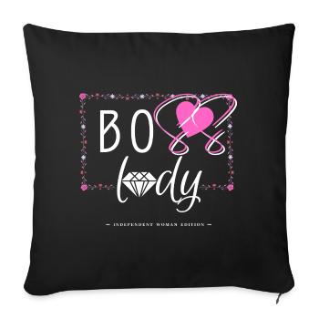 Lady Boss - Housse de coussin décorative 45 x 45 cm - noir - Devant