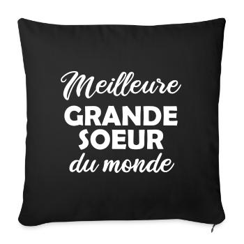 Meilleure Grande Soeur du monde - Housse de coussin décorative 45 x 45 cm - noir - Devant