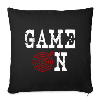 Darts Saying Game On Darten Fans Gift Idea - Sofa pillowcase 17,3'' x 17,3'' (45 x 45 cm) - black - Front