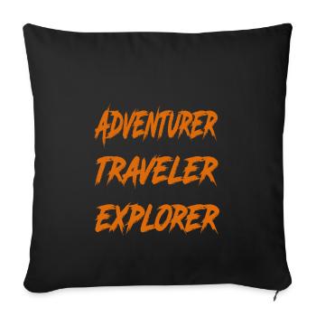 Aventurier Voyageur Explorer - Housse de coussin décorative 45 x 45 cm - noir - Devant