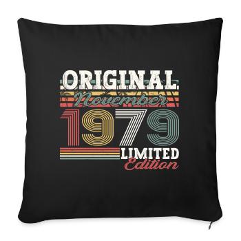 Original novembre 1979 Cadeau du 43e anniversaire - Housse de coussin décorative 45 x 45 cm - noir - Devant