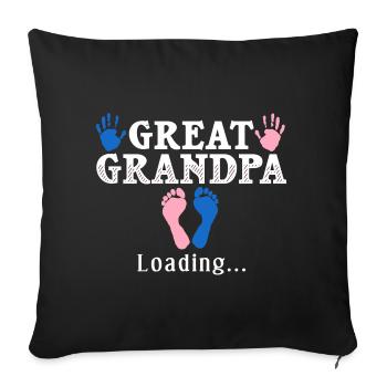 arrière-grand-père grand-père arrière-grands-parents grand-père - Housse de coussin décorative 45 x 45 cm - noir - Devant