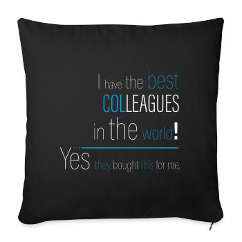 Oui, mes collègues l’ont acheté pour moi. - Housse de coussin décorative 45 x 45 cm - noir - Devant