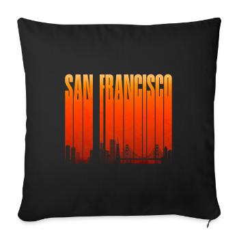 San Francisco Skyline Gradient - Sofa pillowcase 17,3'' x 17,3'' (45 x 45 cm) - black - Front
